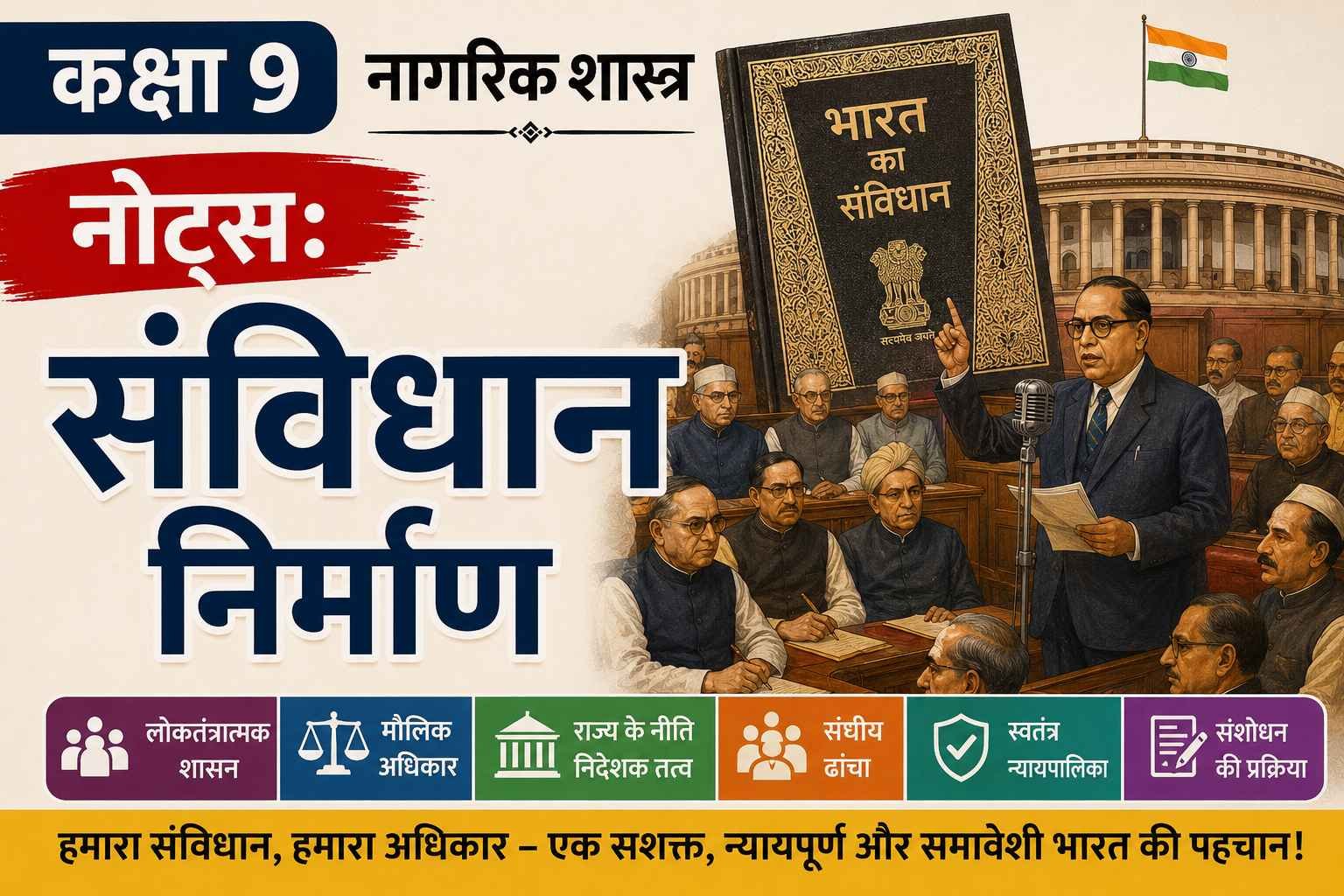 संविधान निर्माण (Class 9 Civics Notes in Hindi)