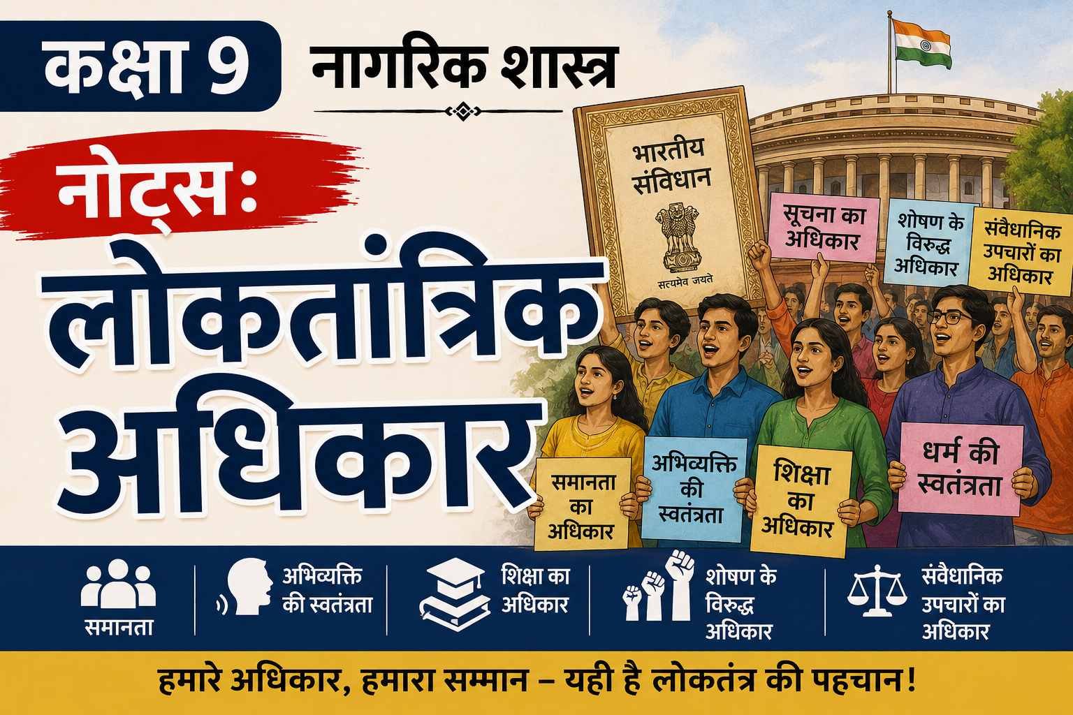 लोकतांत्रिक अधिकार (Class 9 Civics Notes in Hindi)
