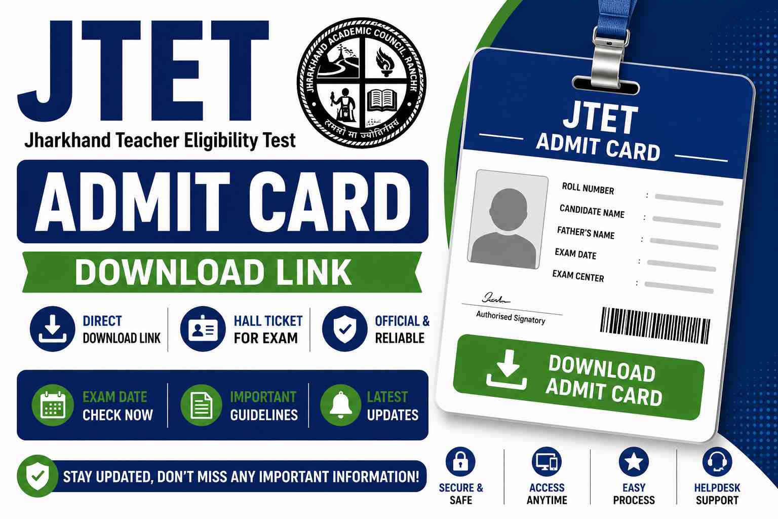 JTET Admit Card 2026 Download Link, Exam Date & Guidelines