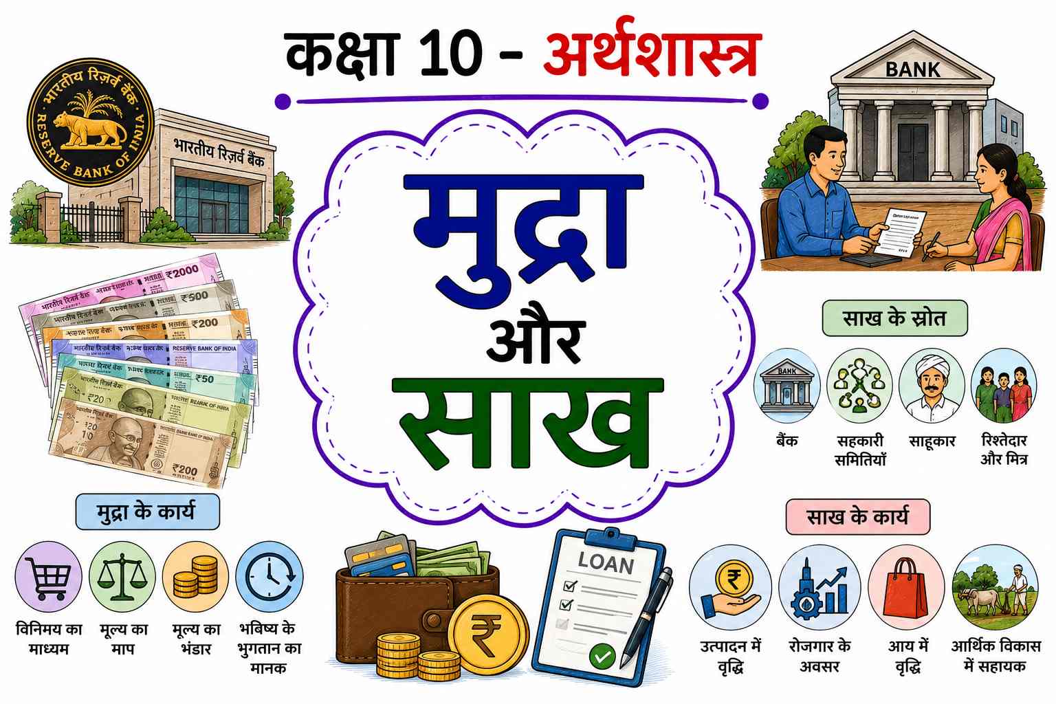 मुद्रा और साख (Class 10 Economics Notes in Hindi)