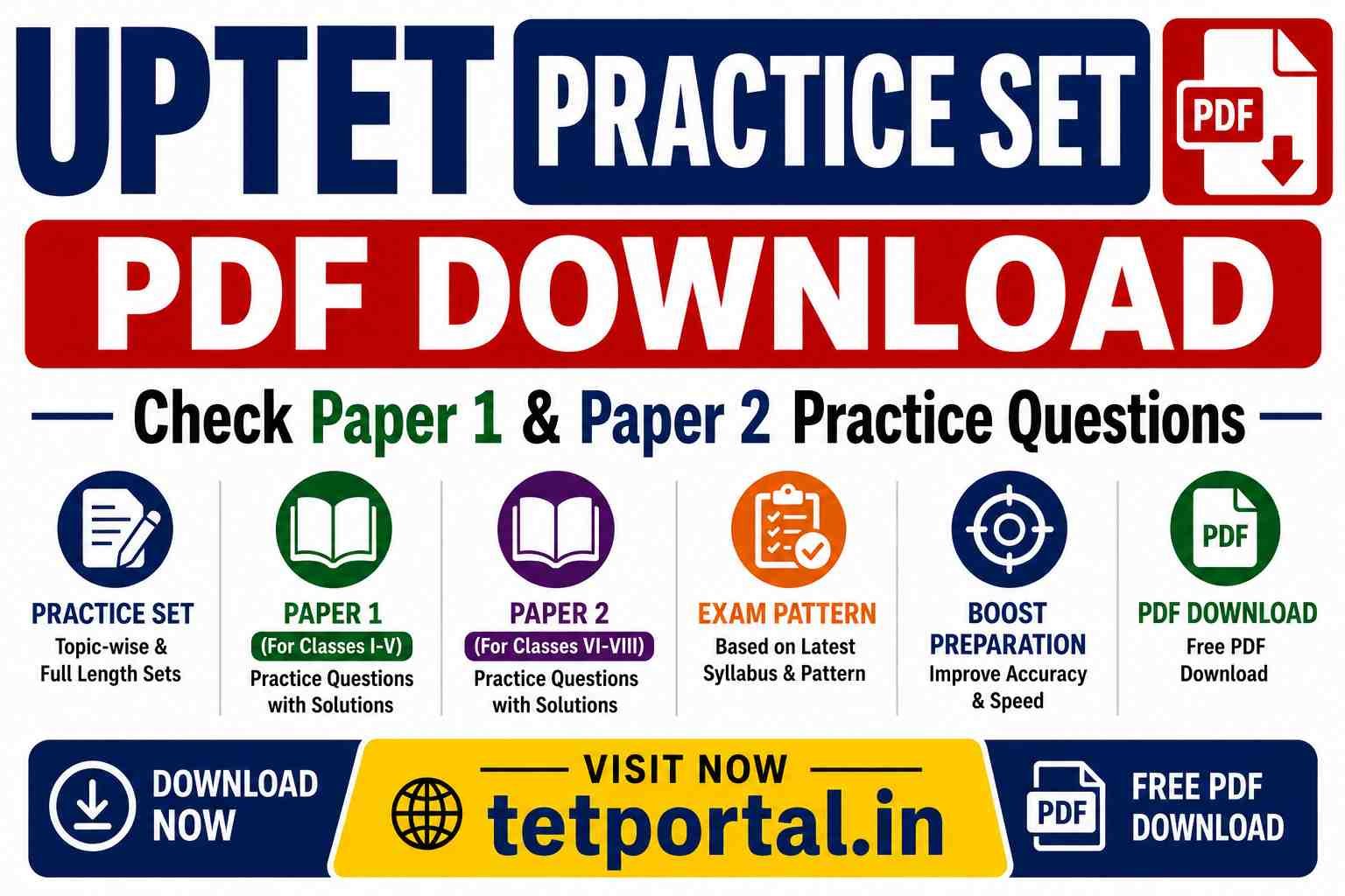 Regular Practice Study UPTET Practice Set 2026 PDF Download, Check Paper 1 & Paper 2 Practice ...